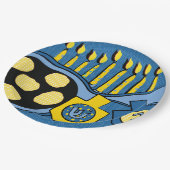 Hanukkah Bratriegel Papierplatte Pappteller (Schrägansicht)