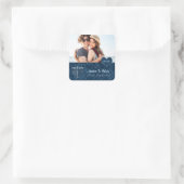 Hanukkah Bright Custom Year Blue Menorah Foto Quadratischer Aufkleber (Tasche)