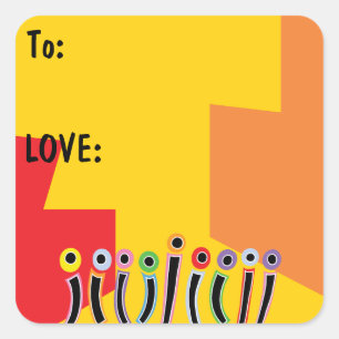 Hanukkah Bright Dancing Candles Quadratischer Aufkleber