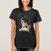 Hanukkah British Bulldog Dog Snow Globe Pajama T-Shirt (Vorderseite)