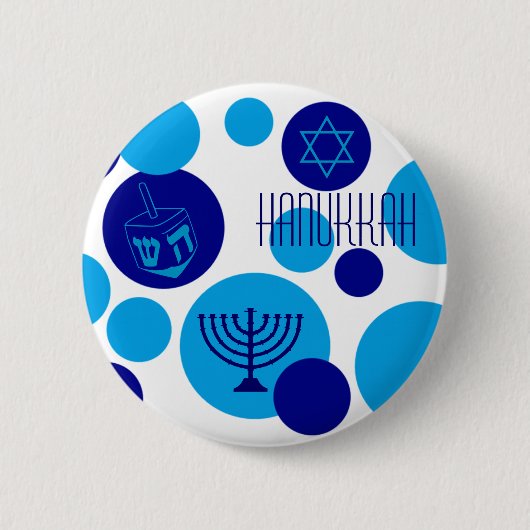 Hanukkah-Bubble-Punkte Button (Vorderseite)