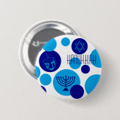 Hanukkah-Bubble-Punkte Button (Vorne & Hinten)