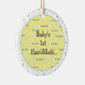 Hanukkah "Bubeleh" Blauer/Gelber Circle Ornament (Rechts)