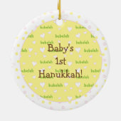 Hanukkah "Bubeleh" Rosa/grüne Kreislaufverzierung Keramikornament (Hinten)