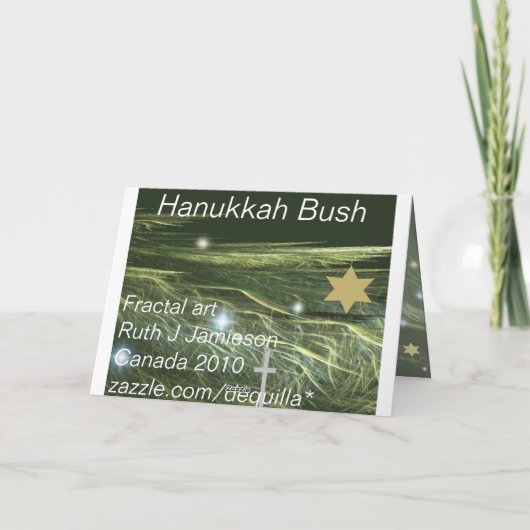 HANUKKAH BUSH FEIERTAGSKARTE (Rückseite)