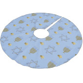 Hanukkah Bush Polyester Weihnachtsbaumdecke (Schrägansicht)