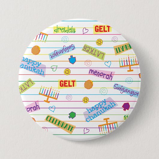 Hanukkah Button, Chanukah-Party Button (Vorderseite)