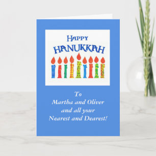 Hanukkah Candles Grußkarte zum Personalisieren Feiertagskarte