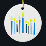 HANUKKAH CANDLES KERAMIK ORNAMENT<br><div class="desc">Das ist ein schönes Bild für Happy Hanukkah. Benutzen Sie dieses Design,  um als Geschenk zu geben.</div>