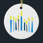 HANUKKAH CANDLES KERAMIK ORNAMENT<br><div class="desc">Das ist ein schönes Bild für Happy Hanukkah. Benutzen Sie dieses Design,  um als Geschenk zu geben.</div>