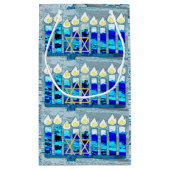 Hanukkah Candles mit Gold Star von David Kleine Geschenktüte (Rückseite)