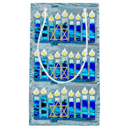 Hanukkah Candles mit Gold Star von David Kleine Geschenktüte