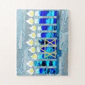 Hanukkah Candles mit Gold Star von David Puzzle (Vertikal)