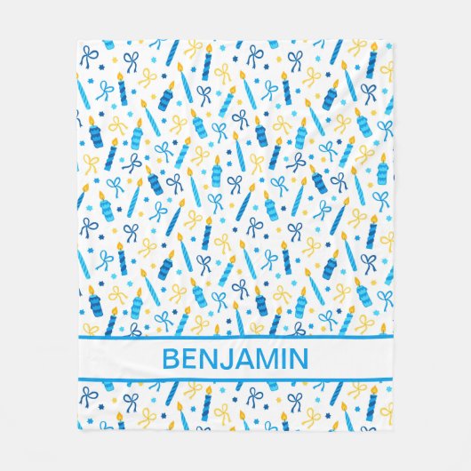 Hanukkah Candles Personalisiert Fleecedecke (Vorderseite)