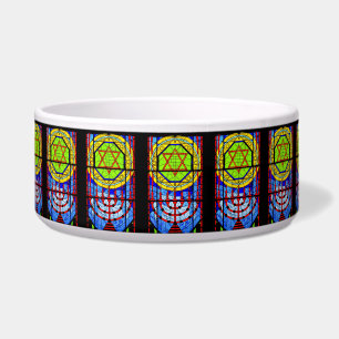Hanukkah Candles Windows Backlit Trinkheet Bowl Napf
