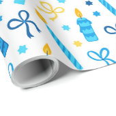 Hanukkah Candles Wrapping Paper Geschenkpapier (Rolleneckpunkt)