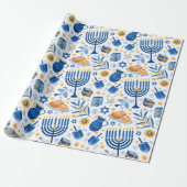 Hanukkah Candles Wrapping Paper Geschenkpapier (Ungerollt)