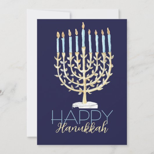 Hanukkah Card Blue Feiertagskarte (Vorderseite)