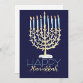 Hanukkah Card Blue Feiertagskarte (Vorne/Hinten)