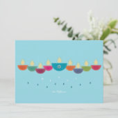Hanukkah Card farbenfrohe Öllampe Menorah | Himmel Einladung (Stehend Vorderseite)