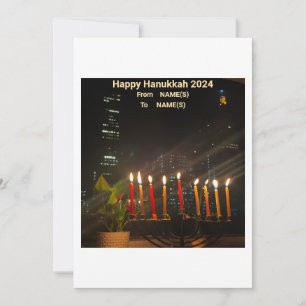 Hanukkah Card Menorah Feiertagskarte