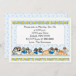 Hanukkah Card Party Einladung 7" x 5" Personalisie