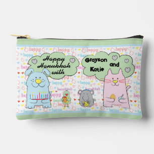 Hanukkah Cat and Friends Play Dreidel Zubehörtasche