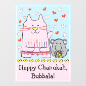Hanukkah Cat and Mouse Window Cloning Fensteraufkleber (Blatt)