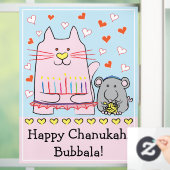 Hanukkah Cat and Mouse Window Cloning Fensteraufkleber (Zuhause)