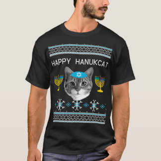 Hanukkah Cat Ugly T-Shirt Happy Hanukcat