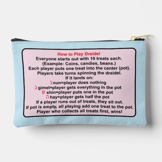Hanukkah Cats Dreidel Play Zubehörtasche (Rückseite)