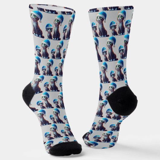 Hanukkah Cats Socken (Gewinkelt)