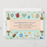 Hanukkah Celebration Einladung<br><div class="desc">Bei Hanukkah Einladung with a background of Hanukkah elementand an open Torah to hold your celebration details. (Light vector created by freepik - www.freepik.com) The card is easy to customize with your wording, machen, machen, machen, was Mitbewohner und paper shape options. Nicht exakt what you're looking for? All our products...</div>