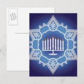 Hanukkah Celebration - Elegantes Design Postkarte (Vorne/Hinten)