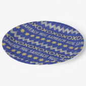 Hanukkah Chag Sameach/Happy Holiday Pappteller (Schrägansicht)