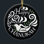 Hanukkah Chanukah Blackboard Dove Circle Ornament<br><div class="desc">Hanukka "Chanukah Blackboard Dove" Circle Ornament. (2 Seiten) Personalisieren Sie, indem Sie Text auf der Vorder- und Rückseite des Ornaments löschen. Dann geben Sie Ihre eigenen Schriftart mit der gewünschten Farbe, Größe und Stil ein. Danke, dass ihr angehalten und vorbeigekommen seid! Viel geschätzt! Happy Chanukah/Hanukkah! Halte einmalige Familien-Erinnerungen auf diesem...</div>