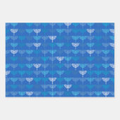 Hanukkah Chanukah Chanukkiah Menorah Muster Blue Geschenkpapier Set (Vorderseite)