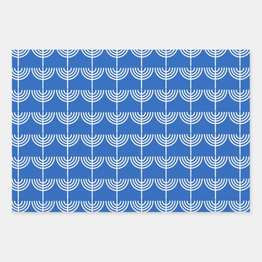 Hanukkah Chanukah Chanukkiah Menorah Pattern Geschenkpapier Set (Vorderseite 2)