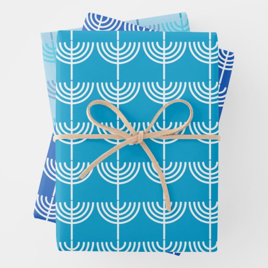 Hanukkah Chanukah Chanukkiah Menorah Pattern Geschenkpapier Set (Beispiel)