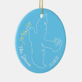 Hanukkah "Chanukah Dove" Circle Ornament (Rechts)