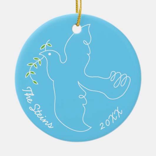 Hanukkah "Chanukah Dove" Circle Ornament (Vorne)