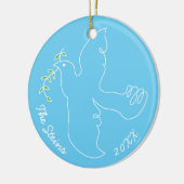 Hanukkah "Chanukah Dove" Circle Ornament (Links)