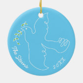 Hanukkah "Chanukah Dove" Circle Ornament (Hinten)