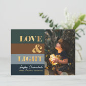 Hanukkah Chanukah Gold Liebe & Foto (Stehend Vorderseite)