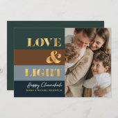 Hanukkah Chanukah Gold Liebe & Foto Gruß (Vorne/Hinten)