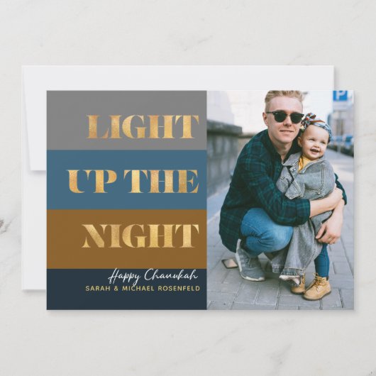 Hanukkah Chanukah Gold Light Up Night Foto (Vorderseite)