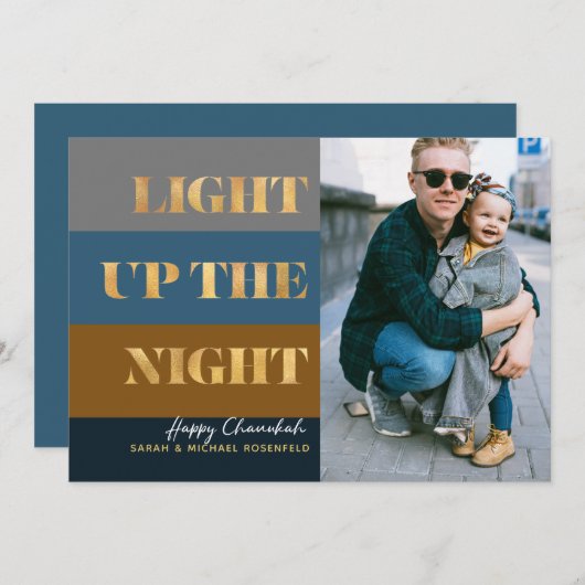 Hanukkah Chanukah Gold Light Up Night Foto (Vorne/Hinten)
