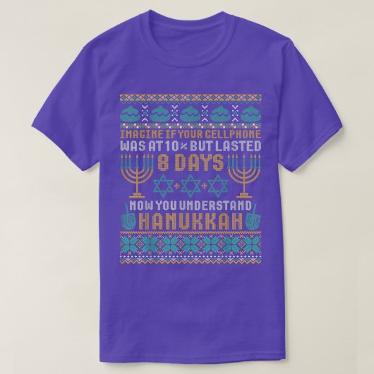 Hanukkah Chanukah Handy Ugly Sweater T-Shirt (Design vorne)