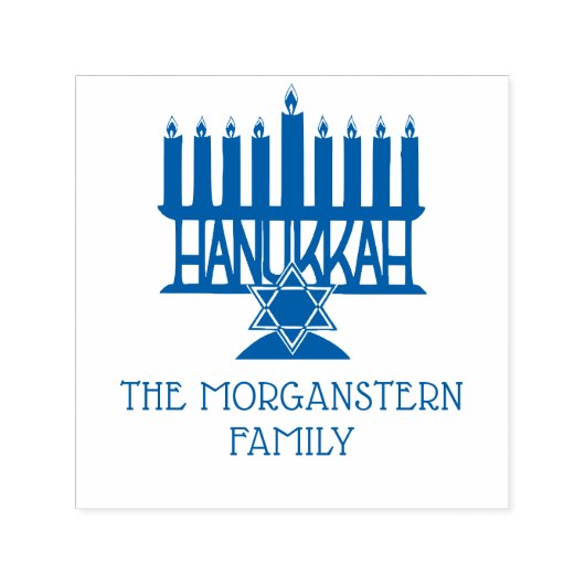 Hanukkah Chanukah Lit Menorah #2 Permastempel (Design)