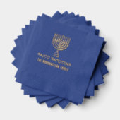 Hanukkah Chanukah Lit Menorah #31L Familienname Servietten Mit Folie (Insitu (Gestapelt))